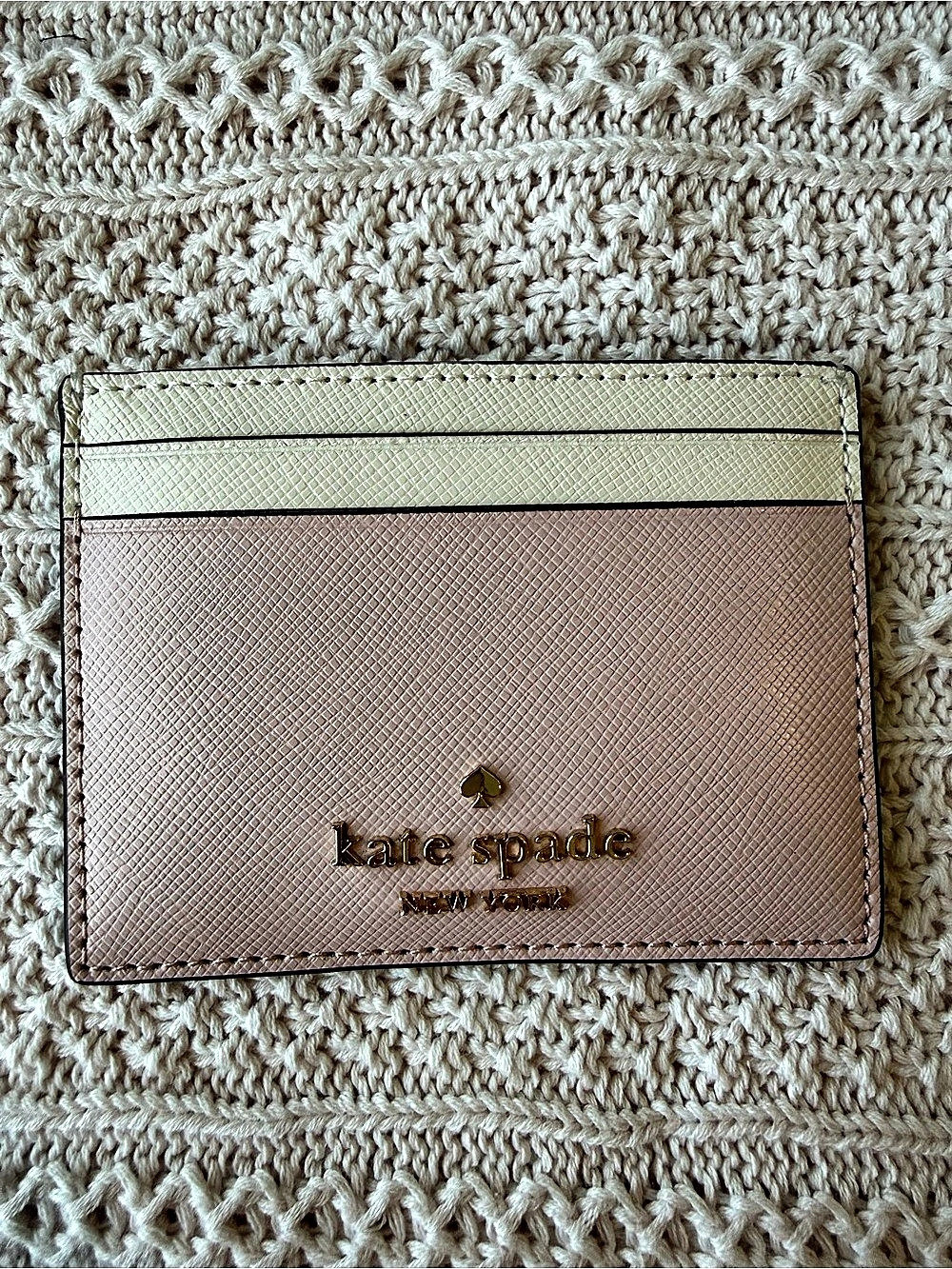 kate spade Pink & White Card Holder NWT